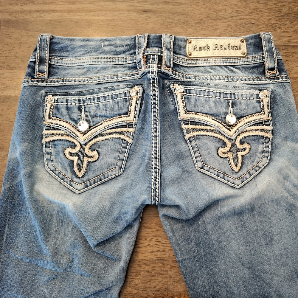 Rock Revival Lilo 28 Crop Blue Jeans